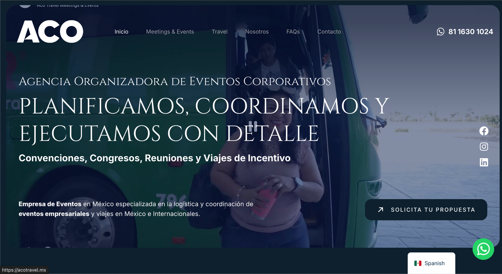 Sitio web de ACO Travel desarrollado por Nuvex