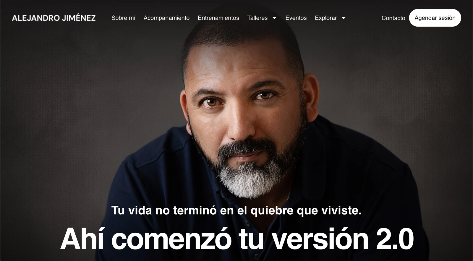 Sitio web de Alejandro Jiménez desarrollado por Nuvex
