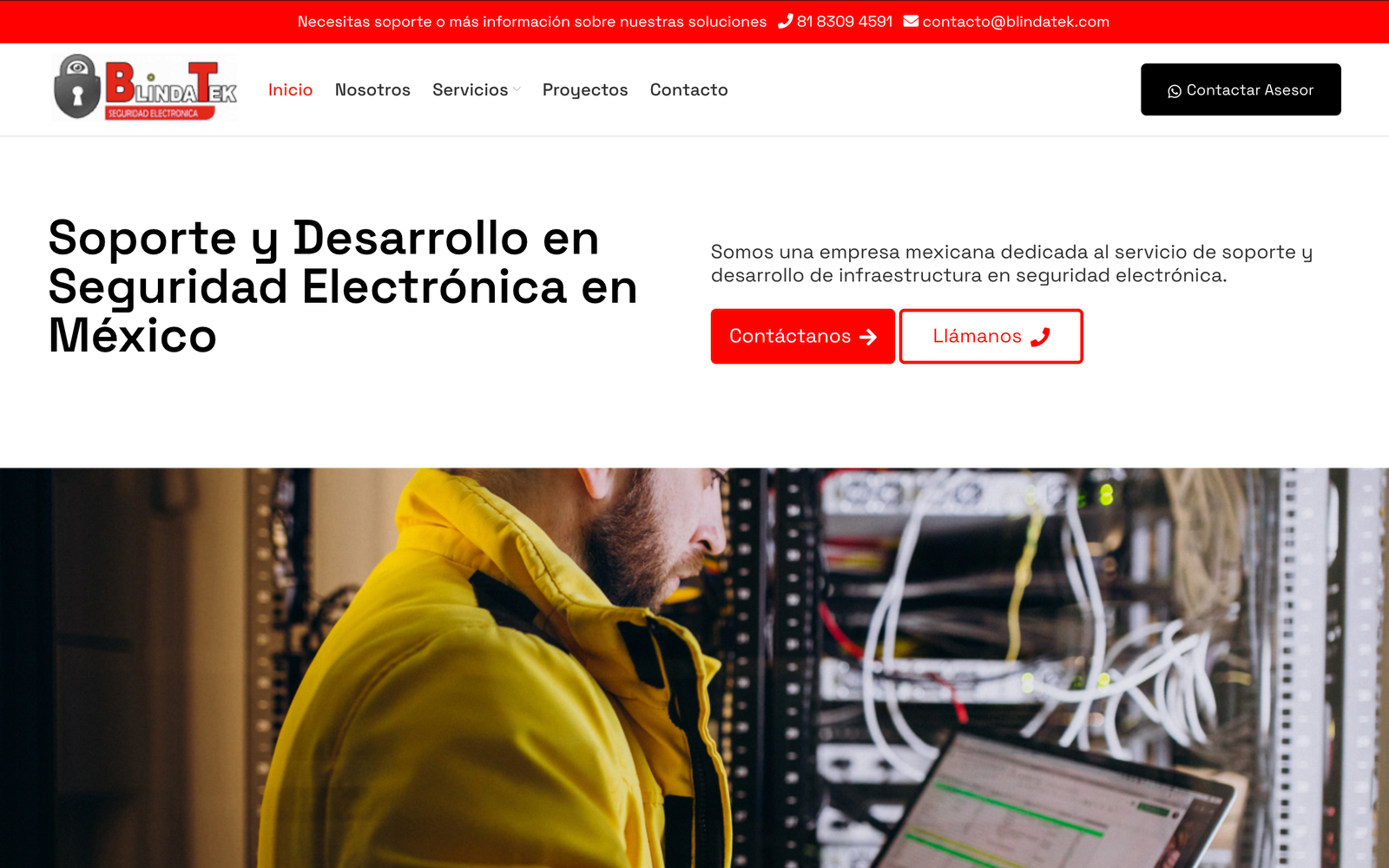 Sitio web de Blindatek desarrollado por Nuvex