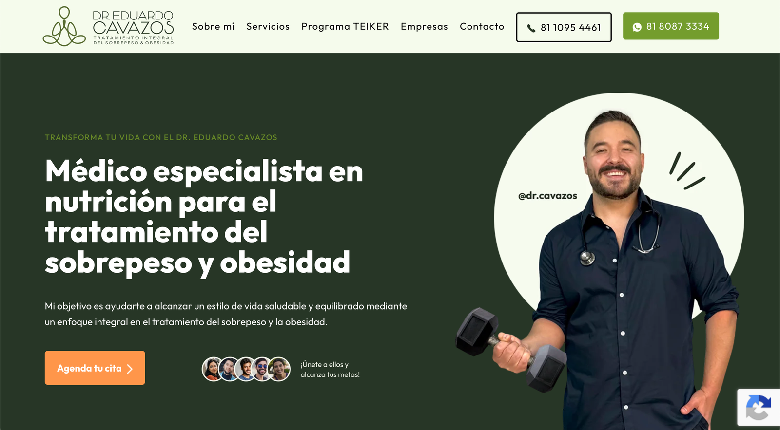 Sitio web del Dr. Eduardo Cavazos desarrollado por Nuvex