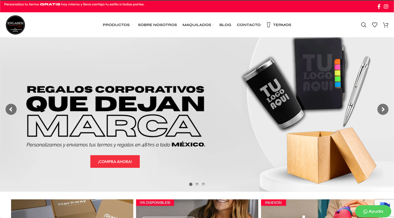 Tienda en línea Enlaser desarrollada por Nuvex