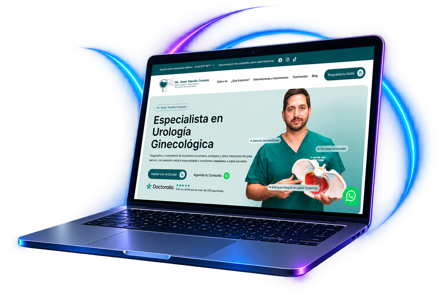 Proyecto web médico Dr. Omar Urogine desarrollado por Nuvex