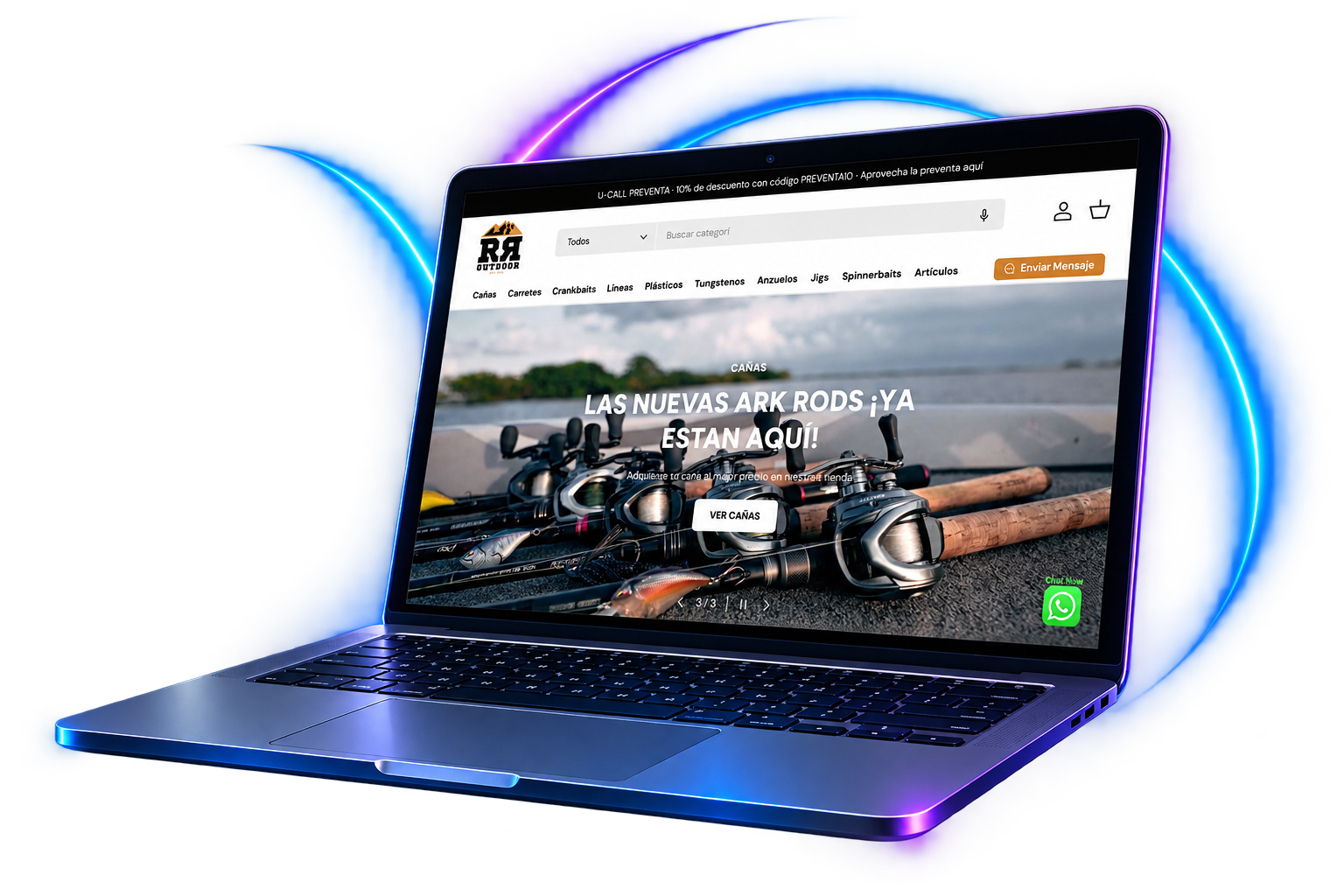 Proyecto Ecommerce RR Outdoor desarrollado por Nuvex