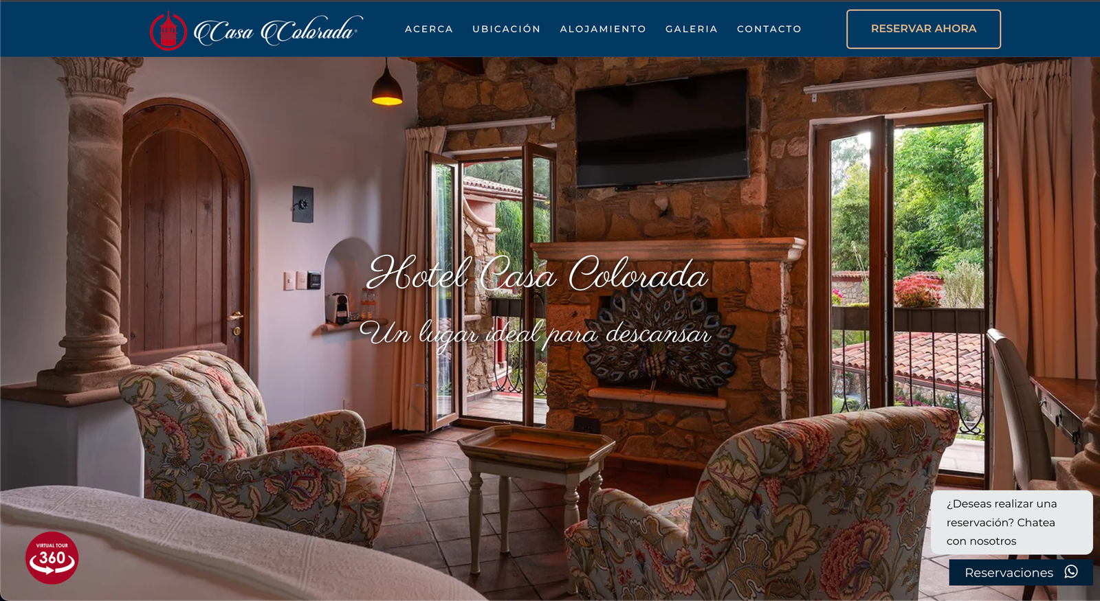 Sitio web de Hotel Casa Colorada desarrollado por Nuvex