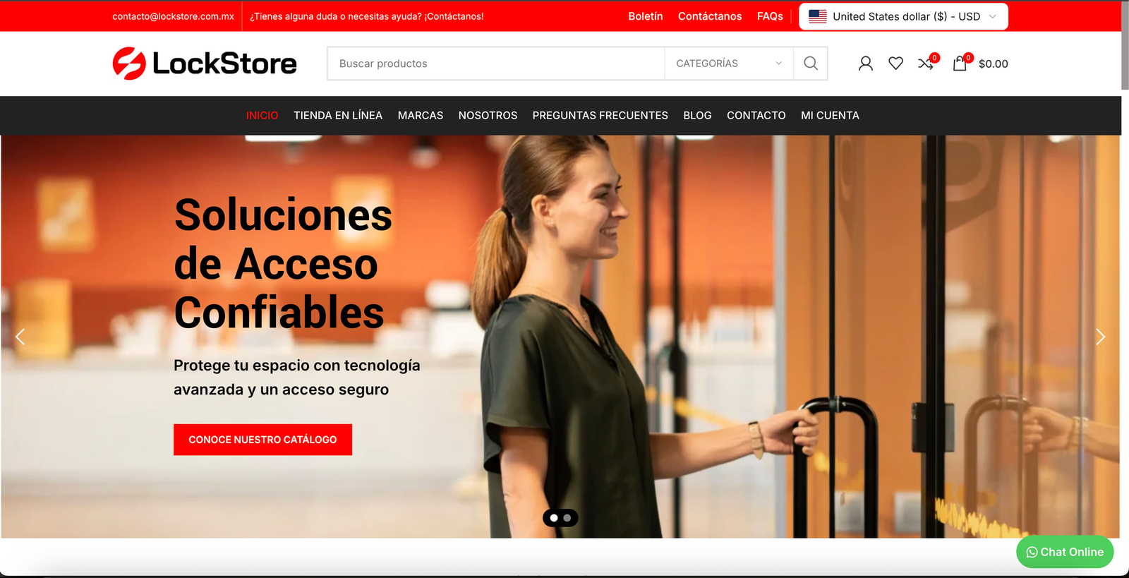 Sitio web eCommerce LockStore desarrollado por Nuvex