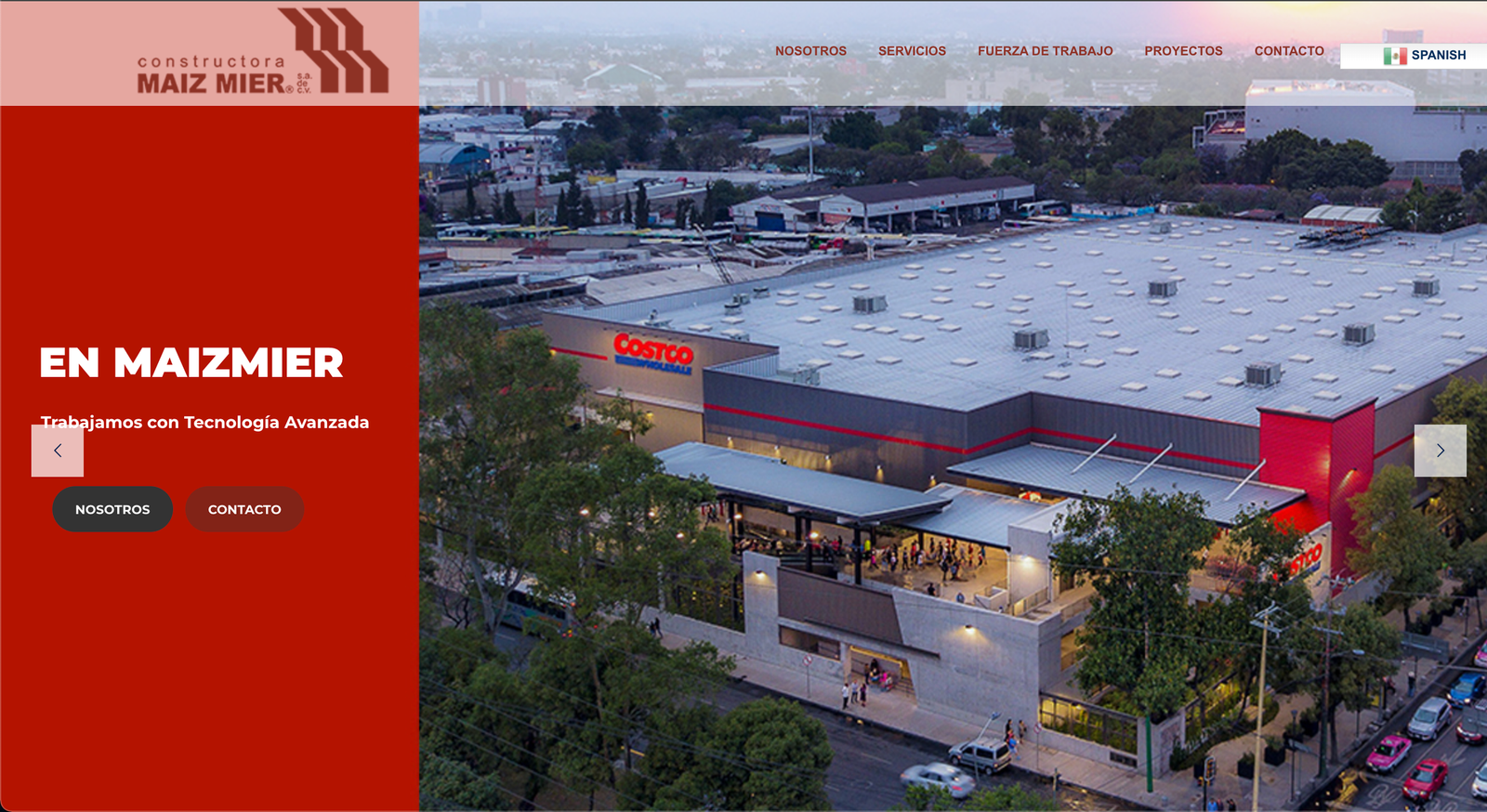 Sitio web de Constructora Maiz Mier desarrollado por Nuvex