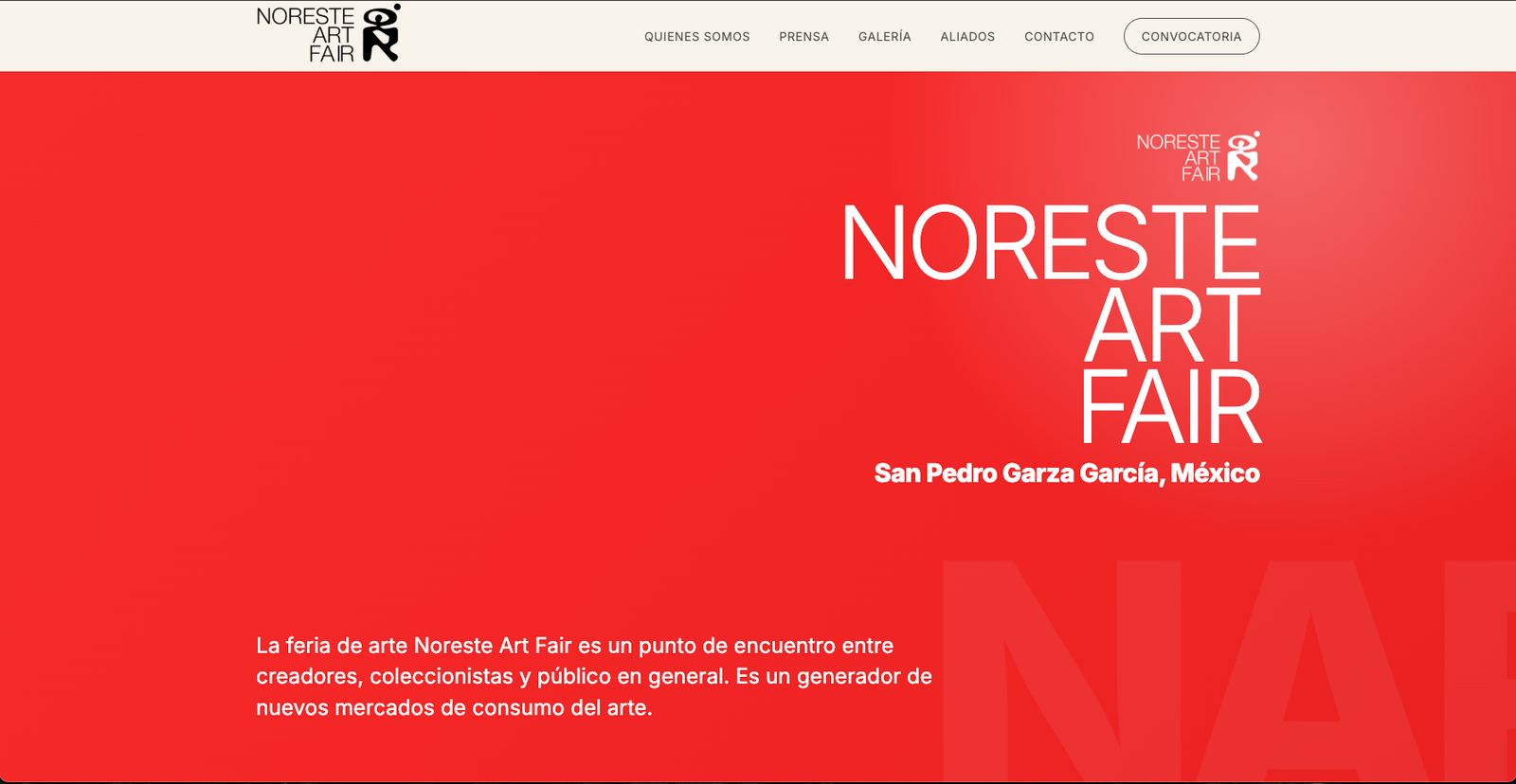 Landing web Noreste Art Fair desarrollado por Nuvex