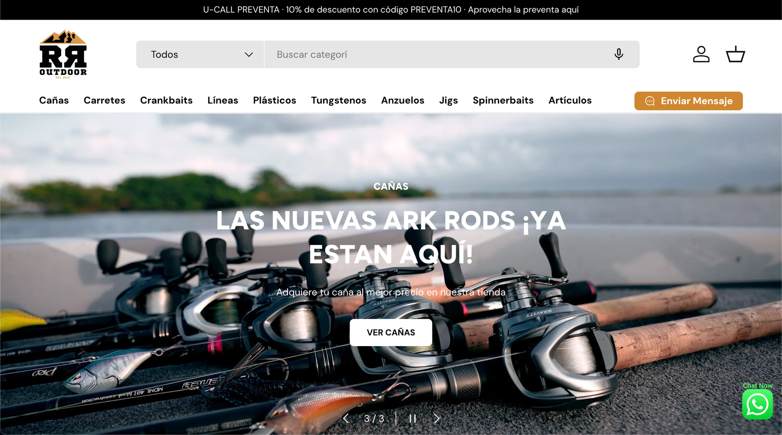 Tienda en línea RR Outdoor desarrollada por Nuvex