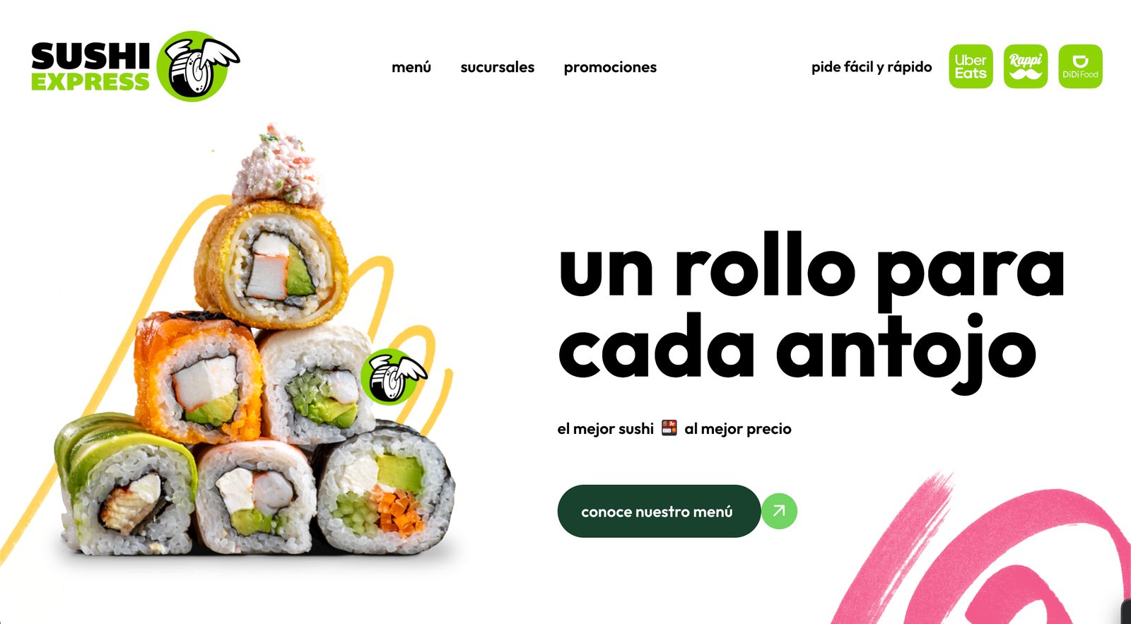 Sitio web Sushi Express desarrollado por Nuvex