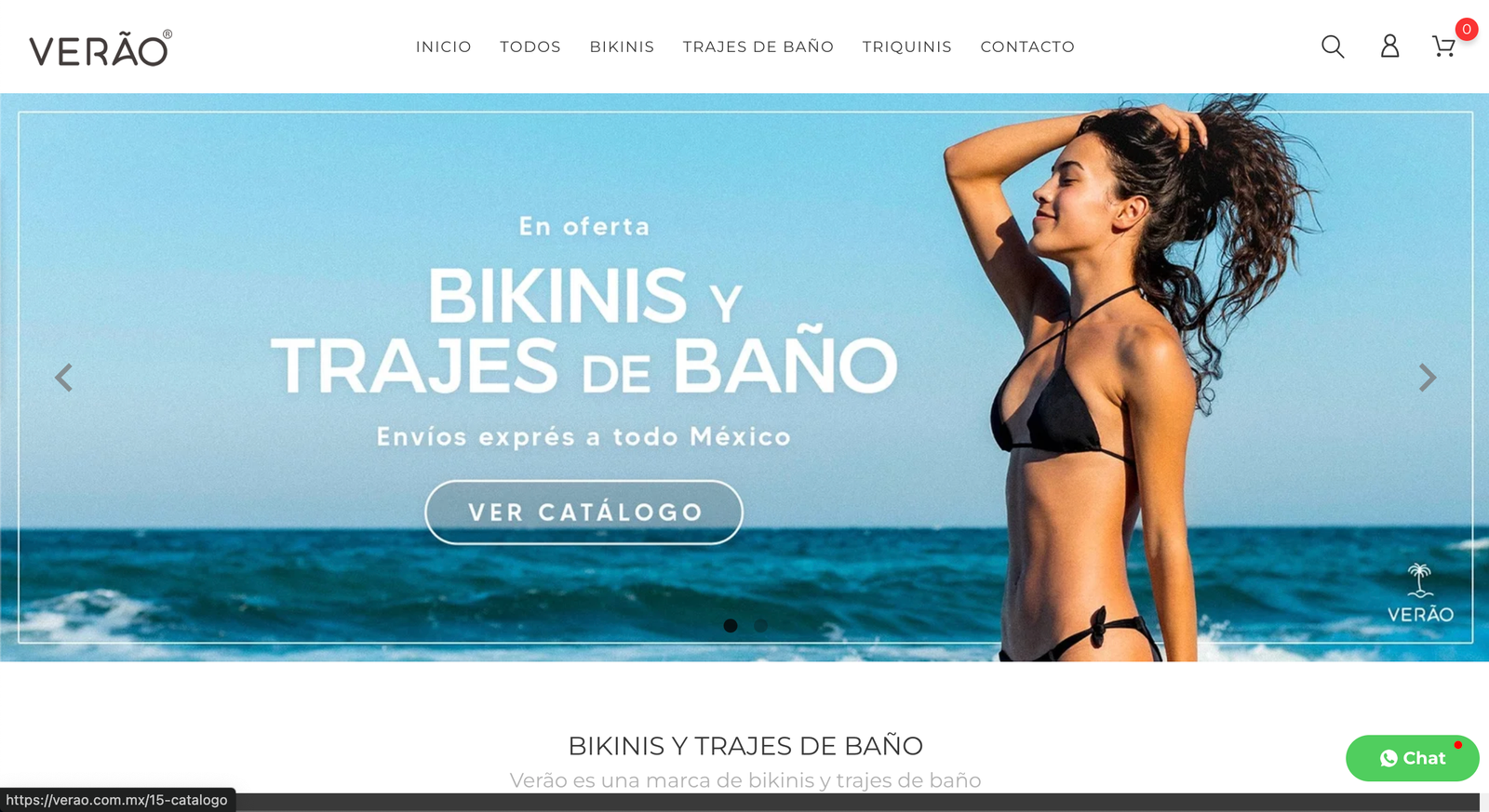 Tienda en línea Verão desarrollada por Nuvex
